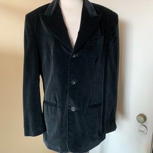 WILKE RODRIGUEZ  MENS BLACK VELOUR BLAZER SIZE M 100% COTTON